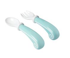 Badabulle Cuillère et Fourchette Bébé Bleu