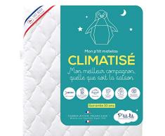 PTIT LIT Matelas Bébé Climatisé-70x140 cm fraîche / 1 Face Hiver ouatinée-Anti Acarien-Déhoussable-Oeko Tex-Fabrication Française, Blanc, 70 x 140