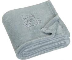 Playshoes Couverture en laine polaire, Couverture bébé, Couverture câlin polyvalente pour enfants, 100 x 150 cm, avec broderie ours