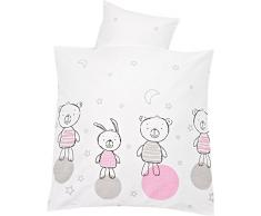 Alvi Housse de couette Rose satiné Rose Taille 35 x 40 cm/80 x 80 cm