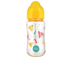 dBb Remond Biberon Verre L.O Motif Géométrie Système Jaune Translucide 240 ml