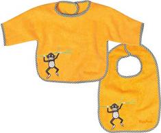 Playshoes 507426 Bavoir avec manches et singes en velcro Orange