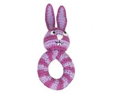 Sindibaba à la main au crochet Lapin Hochet avec anneau en forme de corps fin – Parent