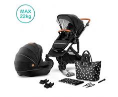Kinderkraft Poussette Duo PRIME 2020, 2 en 1, Poussette Canne, Landau Bébé, Noir