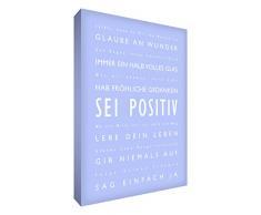 Little Helper bp1216–14 G Feel Good Art Tableau sur toile avec citations optimistes en langue allemande Typographie moderne Bijoux murale, 40 x 30 cm, bleu clair