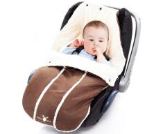 Wallaboo Chancelière Original -Couverture Enveloppante Universelle Multi-Usages, Daim Microfibre, pour Coques Bébé, Sièges Auto, Landaus, Poussettes ou Lits Bébé, 0 - 12 mois, Couleur: Marron