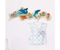 Dida - Porte-Manteaux Enfant – Animaux Marins - Porte Manteau Mural en Bois pour Chambres denfant et bébé
