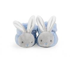 Kaloo Plume - Chaussons Bébé Peluche 0/3 mois - Bleu