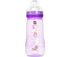 MAM Tétine Débit X Biberon 2ème Âge Coloré pour Fille 330 ml