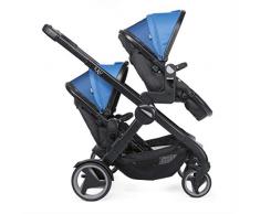 Chicco - Poussette Double Fully 0+ - Poussette ou Landau, 19 configurations - Power Blue