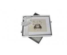 White Cotton Cards Mr and Mrs Wedding Album photo Motif voiture des mariés Petit format