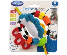 Playgro Hochet Balle, Sans BPA, À partir de 6 Mois, Explor-a-Ball, Multicolore, 40122