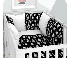 Lot de 3 housses de couette pour bébé 100 x 135 cm avec drap housse et tour de lit – 6 housses en velours pour lit bébé 70 x 140 cm