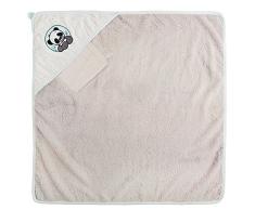 Nattou Peignoir de Bain à Capuche et Gant de Toilette Panda Loulou, 75 x 75 cm, Loulou, Léa et Hippolyte, Gris/Blanc/Menthe