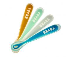 BÉABA Lot De 4 Cuillères Silicone 1er repas, Rainbow