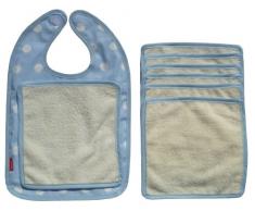 Ideenreich Wipe Away Smudges Bavoir Motif pois Bleu