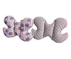 Medi Partners Coussin de nuque pour enfant 100% coton/Minky Baby pour voiture, voiture, voiture, voyage, dormir, cou, coussin (gris)