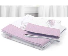 Petit Lazzari Funny Kitties Parure de lit pour berceau 50 x 80 cm Motif animaux Rose