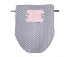 Cheeky Chompers Cheeky Couverture souple – Couverture Polaire avec les mains et les pieds en pochette et Sensorielle Tags Polka Dot Motif rose