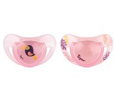 Tigex Smart 2 Sucettes en Silicone pour Fille Rose Motif Nuage Taille 1