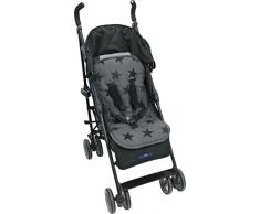 The Original Dooky Dossier en coton pour poussette Universel et réversible Pour transat et siège auto Grigio con Stelle - Grey Stars