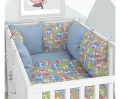Lot de 3 housses de couette pour bébé 100 x 135 cm avec drap housse et tour de lit – 6 housses en velours pour lit bébé 70 x 140 cm