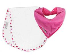 Silly Billyz Set Bavoir d Epaule + Bandana en Coton Cerise