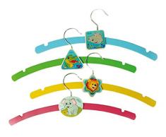 Cintres Animaux de la jungle en bois, 4 pièces,