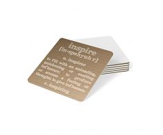 Feel Good Art brillant Dessous-de-verre en Typographie moderne design pour la maison ou le bureau de la collection Motivation (Tons neutres)