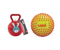 Ludi - 30012 - Hochet Balle - Assorties + Ludi - 30018 - Balle Sensorielle - Bicolore