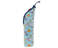 Katuki saguyaki – Thermo enfant pour liquides 0,35L avec housse en néoprène bleu et tapón-vaso