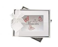 White Cotton Cards BU1S Album photo Motif papillons