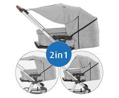 Reer ShineSafe Premium Voile dombrage et chiffon pour poussette Gris