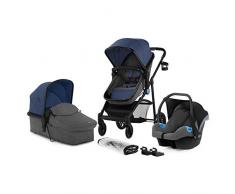 Kinderkraft Poussette 3 en 1 JULI, Landau Bébé, Siège Auto et Accessoires, Bleu