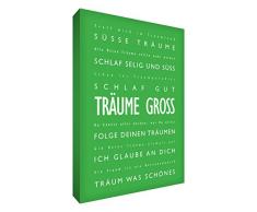 Little Helper drbg2436–21 g Feel Good Art Tableau sur toile avec citations optimistes Bijoux murale style Rêves Vert 91 x 60 cm Grand