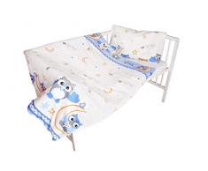 cosing 332–019–136 Enfant Parure de lit 2 pièces Coton – Hiboux 2, bleu