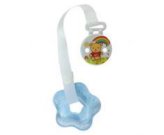 Bieco 11000692 Anneau de dentition avec clip de fixation pour bébé et enfant Bleu 30 g