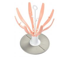 BÉABA, Egoutte biberons Arbre, Pliable, 8 biberons et accessoires, Compact, Nomade, Rose