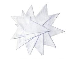 Dudu N Girlie satiné Bordure pour femme Coton Mouchoir, 28 cm x 28 cm, 12 pièces, Blanc