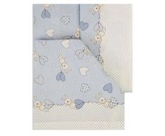 sabanas 100% coton italien maxicuna 70 x 140 (Jeu de 3 pièces : drap + Drap Plat + Taie dOreiller). Modèle Bari. Bleu