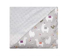 Sevira Kids - Couverture plaid - Bébé et Enfant - Minky - Ultra Douce - Fabriqué en Europe - Entretien Facile - Cadeau Naissance Naissance -Gris Lama