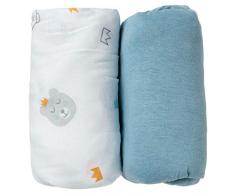 babyCalin Lot de 2 Draps Housse 70 x 140 x 17 cm