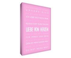 Little Helper lvdp128–13 G Feel Good Art Tableau en toileAmour à tiefst Typographie moderne Rose clair 30 x 20 CM