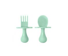 Grabease Couverts Ergonomiques dApprentissage Facilitant lAuto-Alimentation Clair Vert 1 Unité