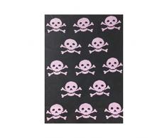 Lorena Canals Couverture en coton peigné italien crânes (Gris/rose)