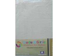 Dudu N pour lit bébé coton jersey Drap-housse, crème, 2 pièces