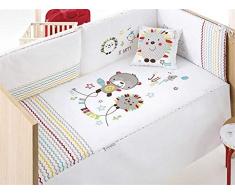 pirulos 28000510 – Couette, protecteur et coussin Motif espin, 72 x 142 cm, couleur blanc et lin