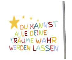 Little Helper UCNBE1216-15G Feel Good Art Tableau sur toile avec citations optimistes en langue allemande Typographie moderne Multicolore 40 x 30 cm