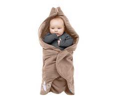 Wallaboo - Couverture Enveloppante - Multi-Usages - pour Coques Bébé / Sièges Auto / pour Landaus / Poussettes ou Lits Bébé - 85cm x 85cm - Cotton - Taupe