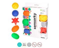 Sevira Kids - Coffret de 5 balles sensorielles - massage - Jouet déveil pour bébé - Fabrique en UE - sans BPA